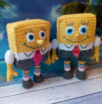 knitting pattern for sponge bob toy