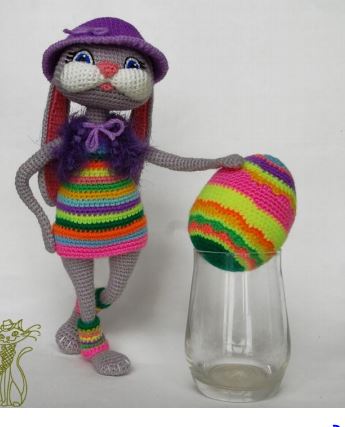 Amigurumi Easter Lady Bunny. Crochet pattern