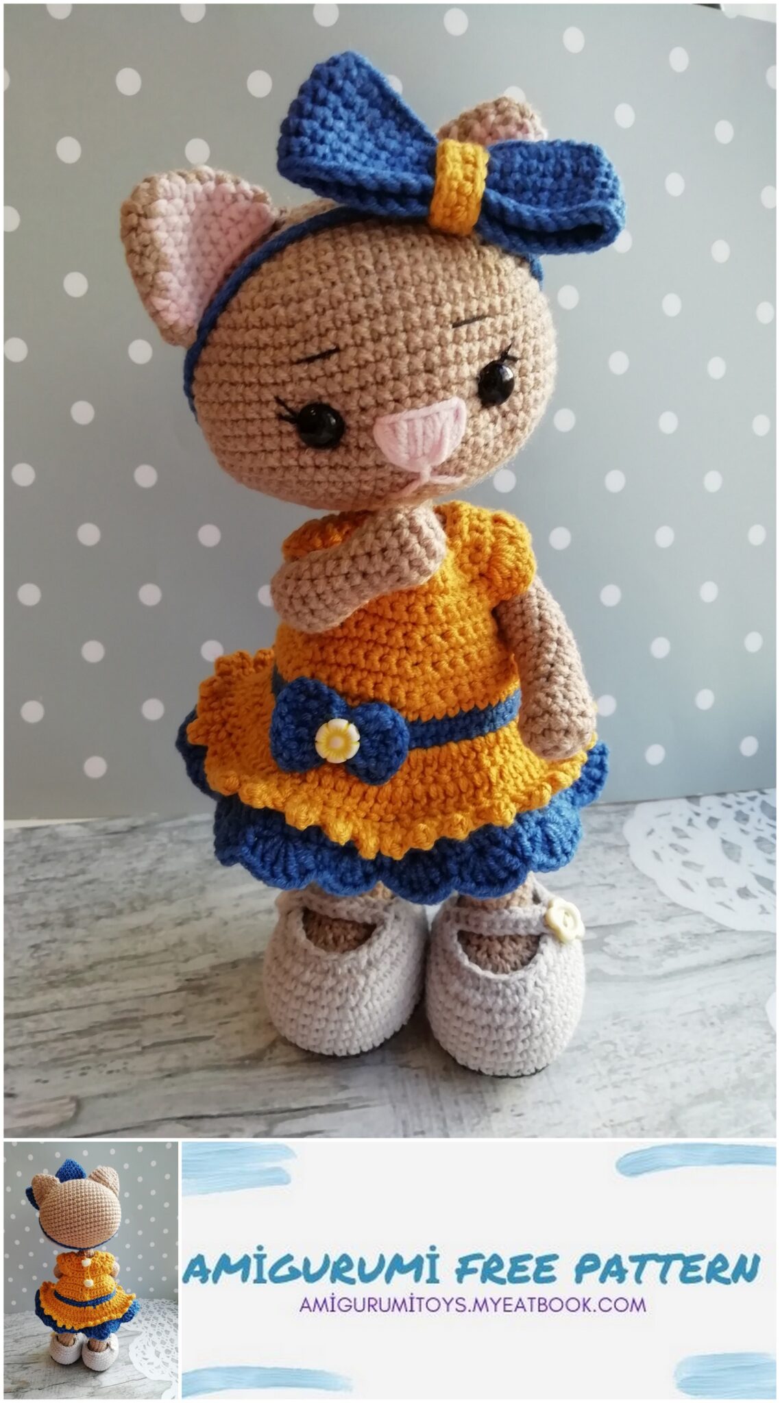 Amigurumi Kitty in a dress Free Pattern - Amigurumi Patterns