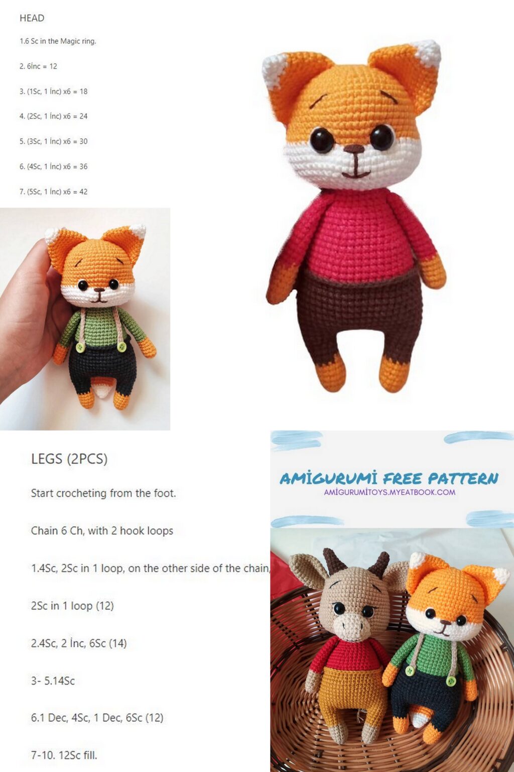 Amigurumi Cute Fox Free Pattern - Amigurumi Patterns