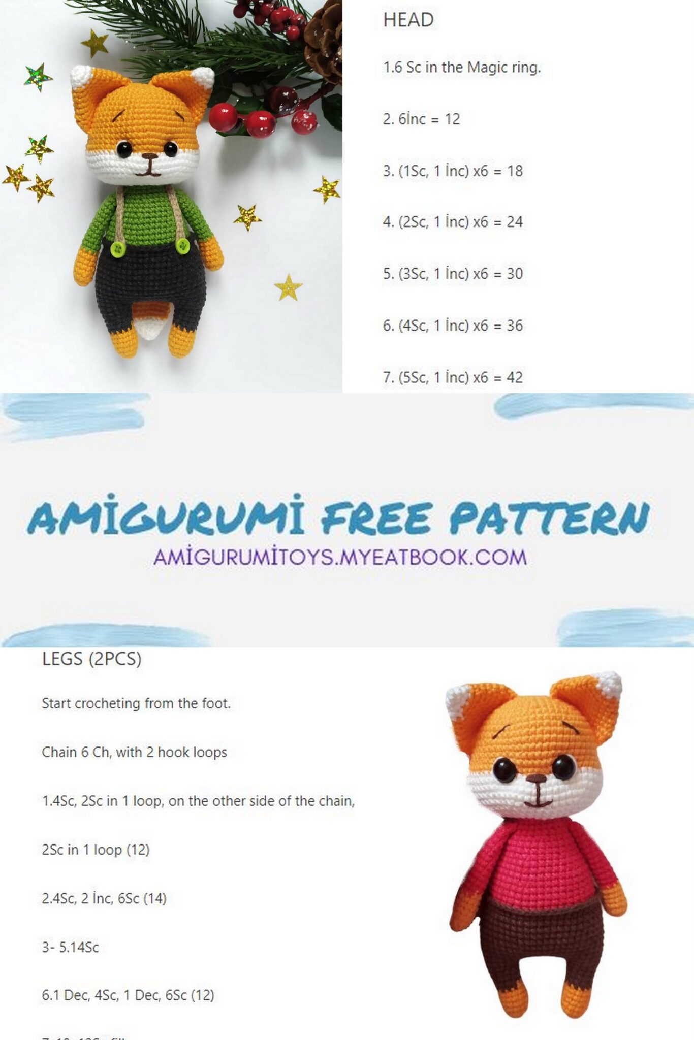Amigurumi Cute Fox Free Pattern – Amigurumi Patterns