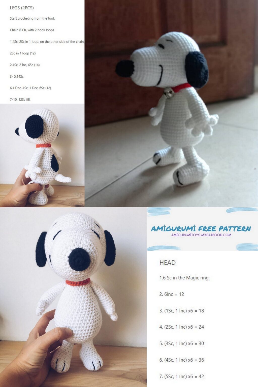Dog Snoopy Amigurumi Free Pattern – Amigurumi toys