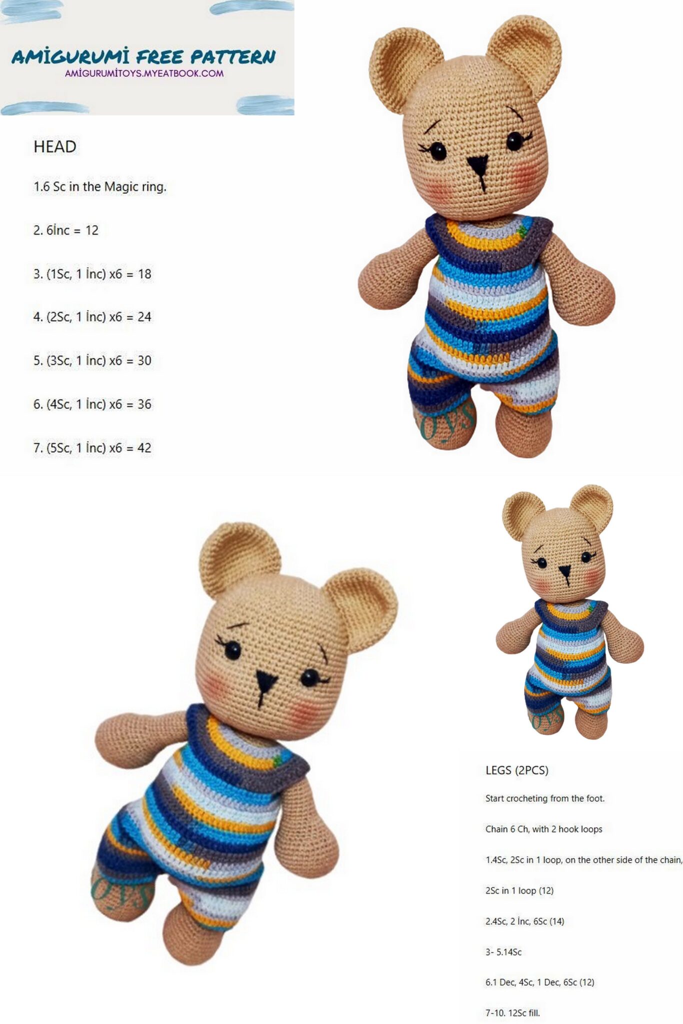 Amigurumi Teddy Bear Poffy Free Pattern - Amigurumi Patterns