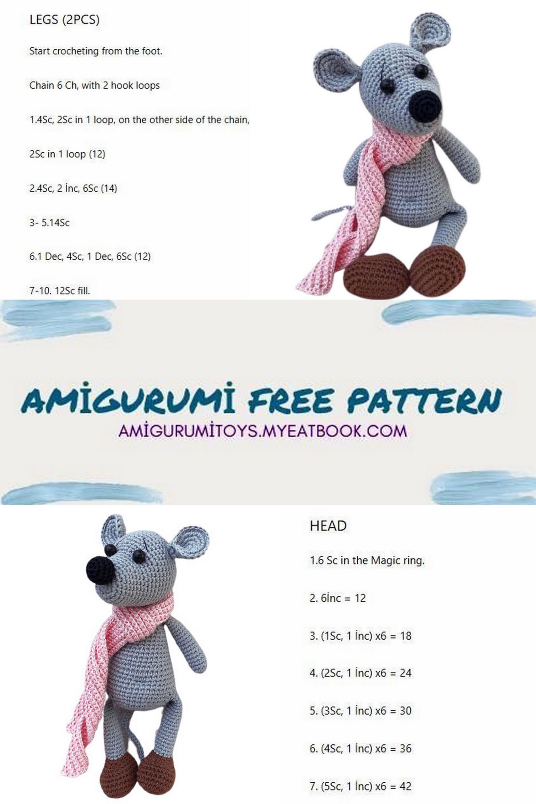 Amigurumi Mouse Cute Free Pattern - Amigurumi Patterns