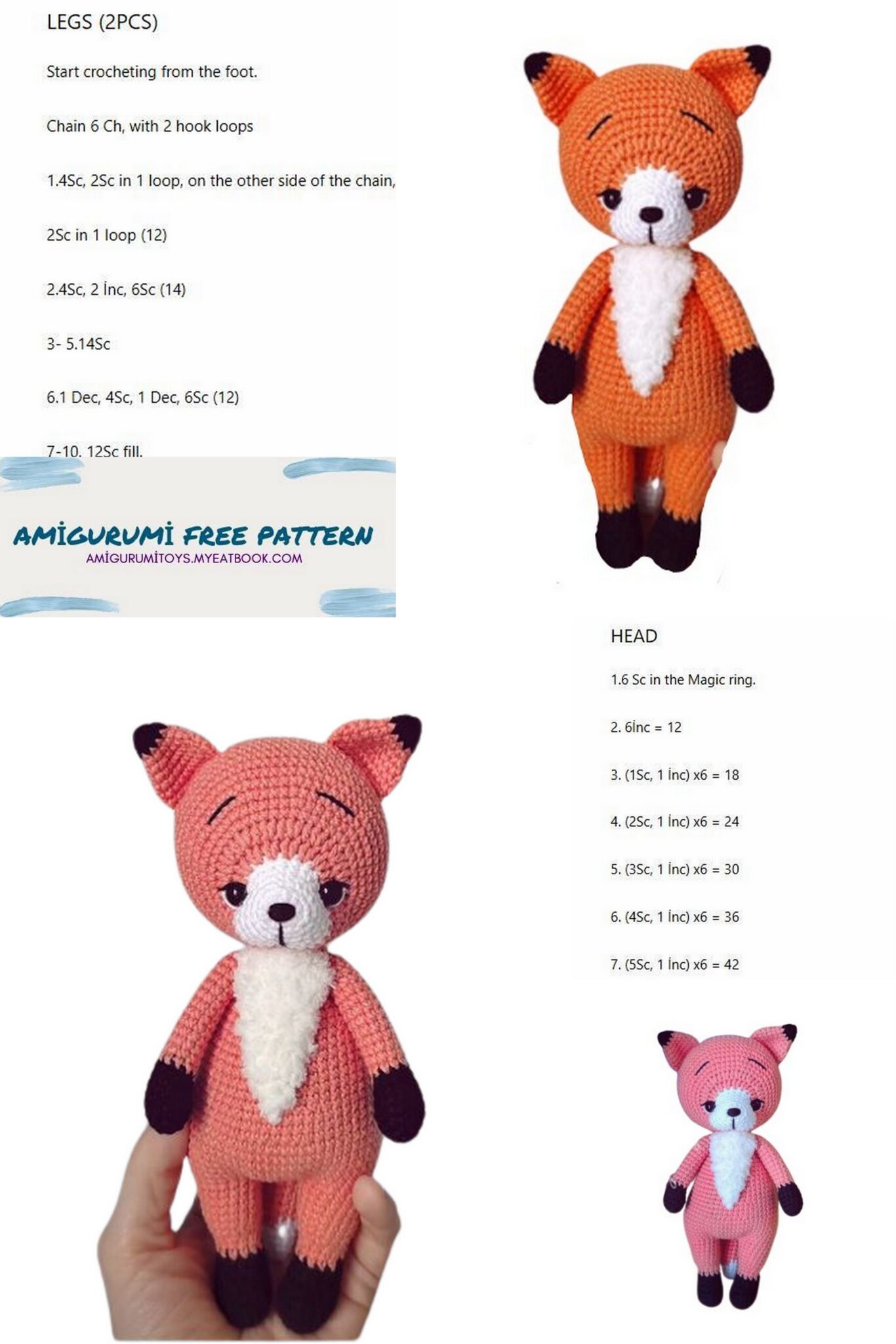 Amigurumi Big Fox Free Pattern - Amigurumi Patterns