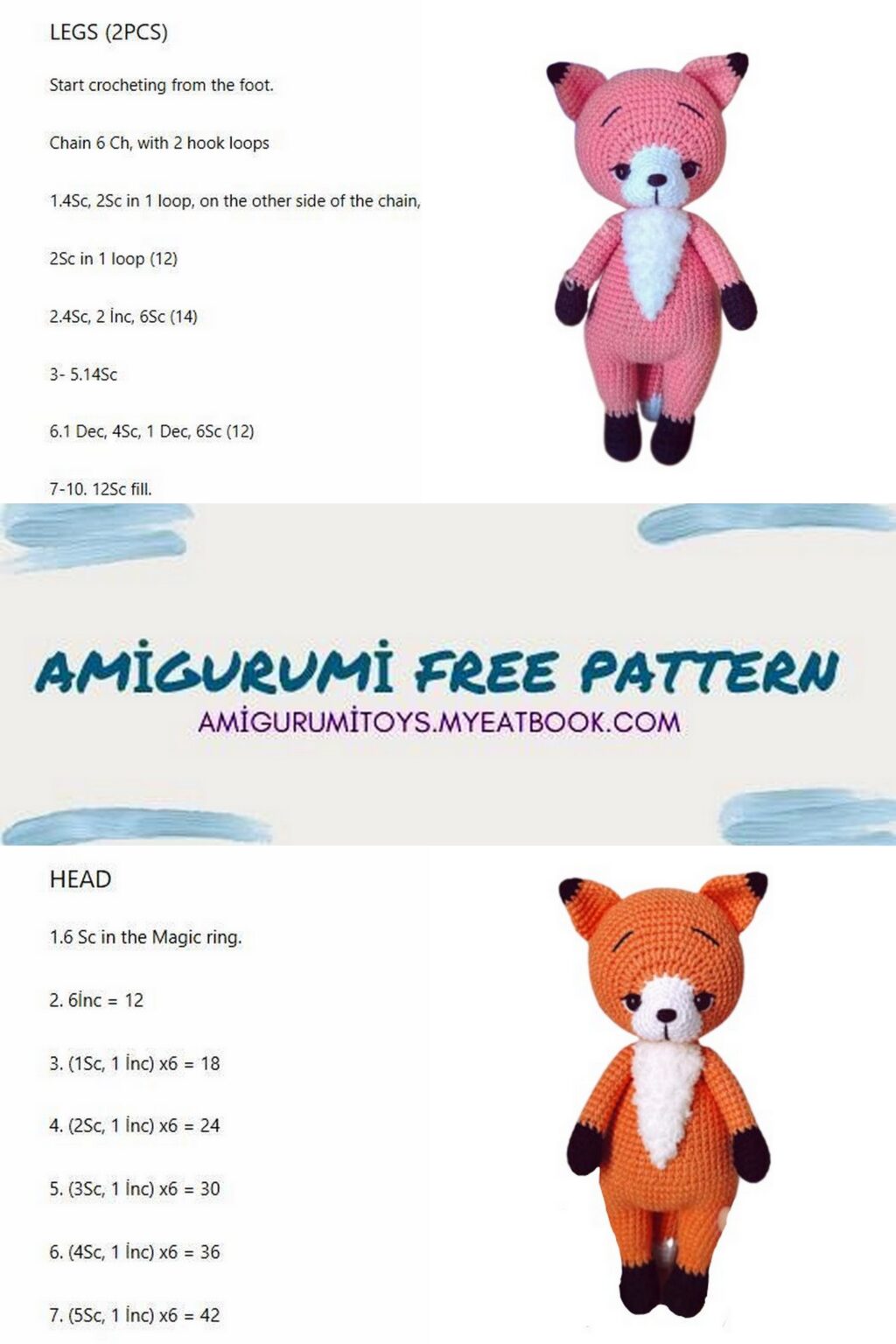 Amigurumi Big Fox Free Pattern - Amigurumi Patterns