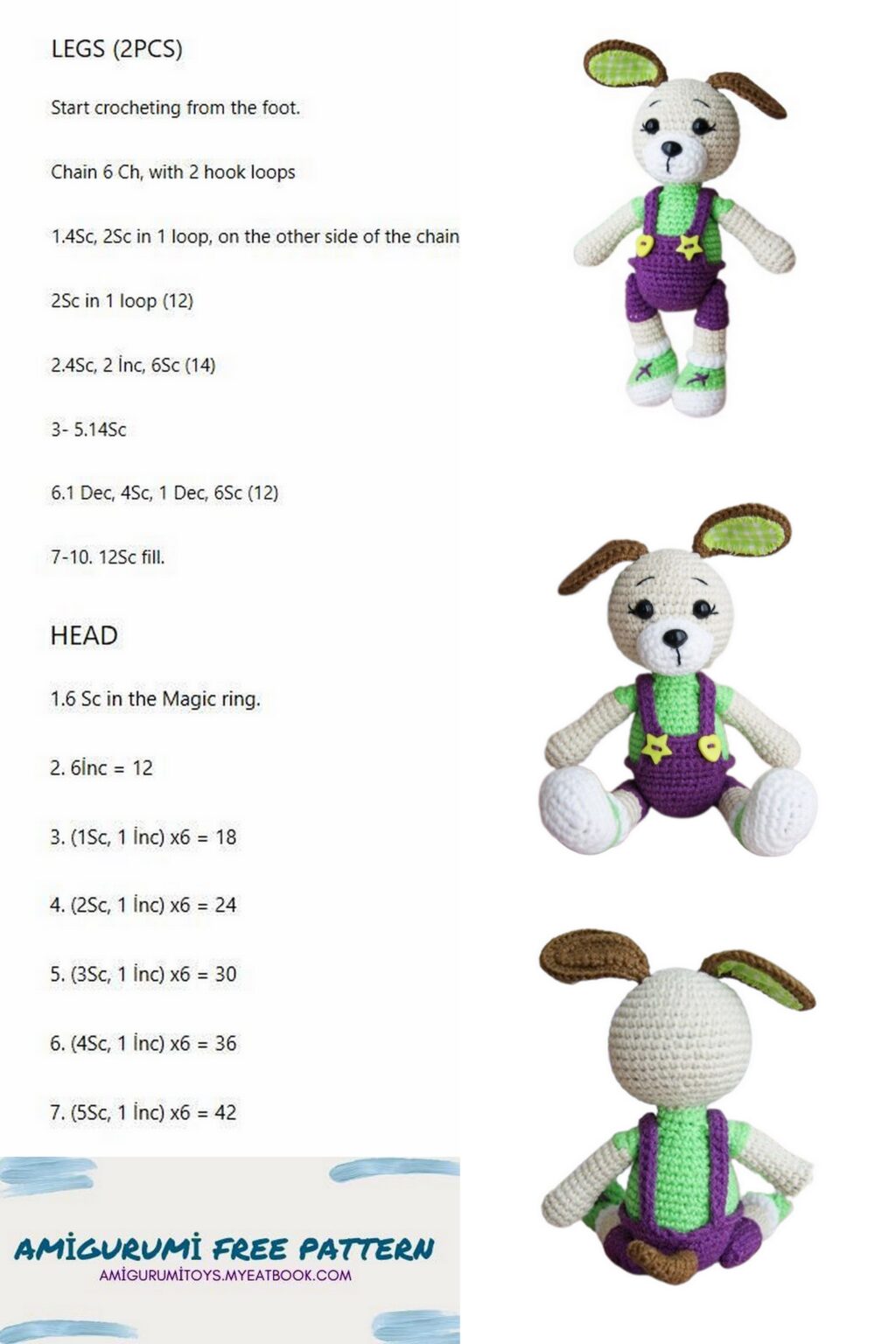 Amigurumi Overalls Dog Free Pattern - Amigurumi Patterns