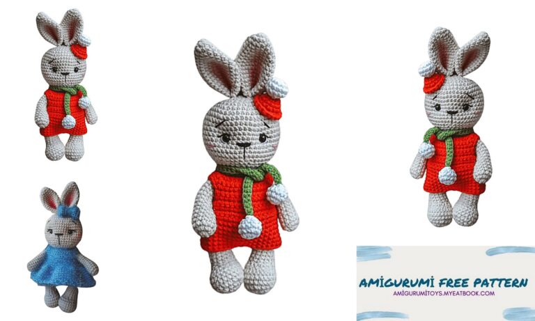 Amigurumi Bunny in a Christmas Costume Free Pattern