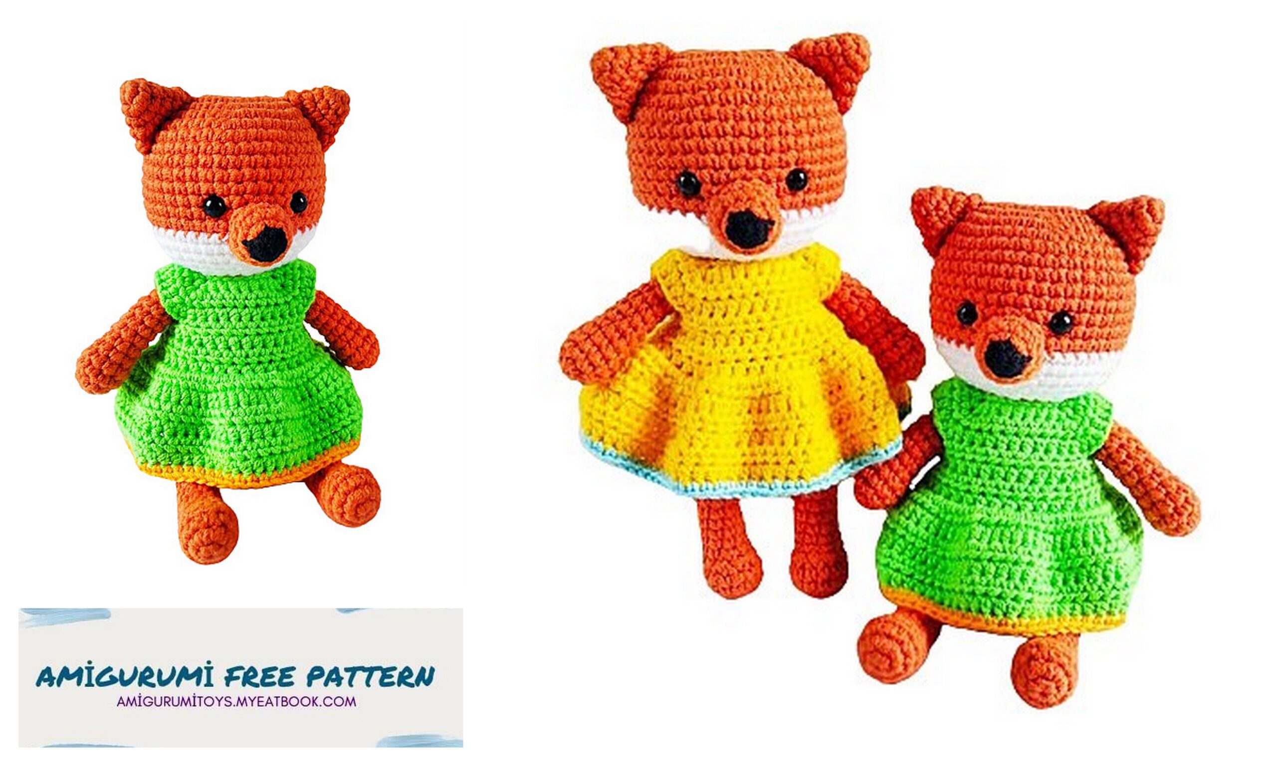 Amigurumi Fox Nina with Dress Crochet Pattern - Amigurumi Patterns