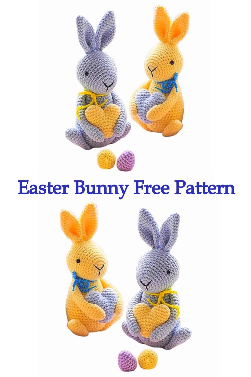 Crochet Easter Bunny and Heart Amigurumi Free Pattern - Amigurumi Patterns