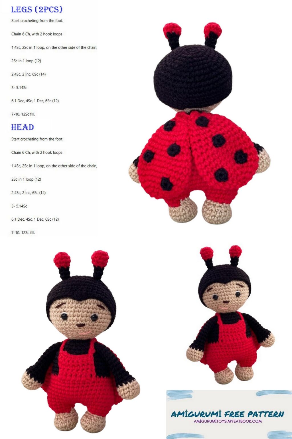 Create Your Own Adorable Ladybug Amigurumi: Free Crochet Pattern ...